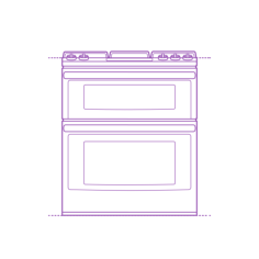 Fixtures Ranges Stoves Ge Slide In Double Oven Gas Range Sketch Style Svg Vector, Free Vectors File